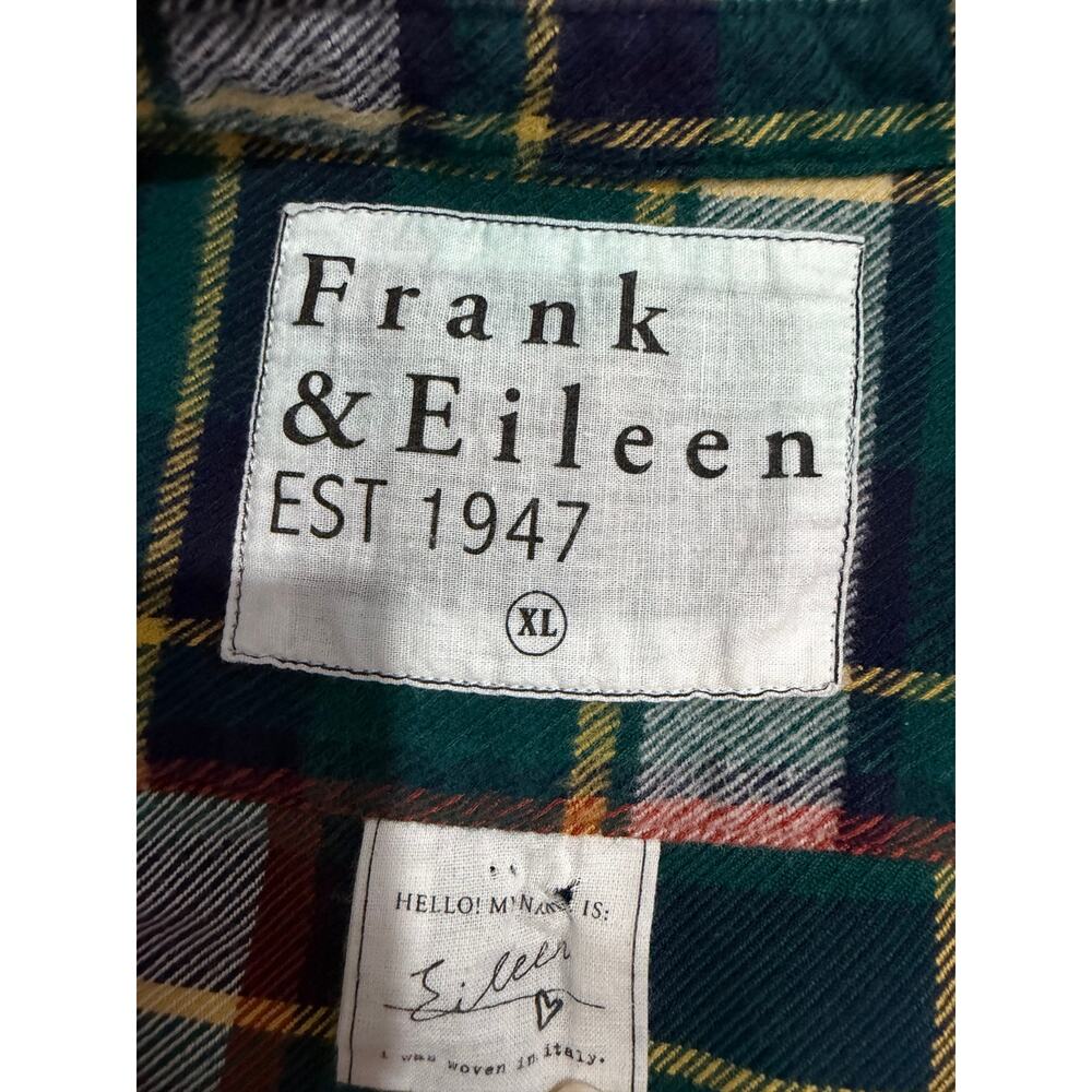 FRANK & EILEEN Shirt XL Eileen Relaxed Button Up Green Red Tartan Plaid Flannel - Picture 3 of 13